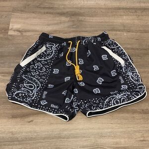 RHUDE Black and White Patterned Shorts Size M